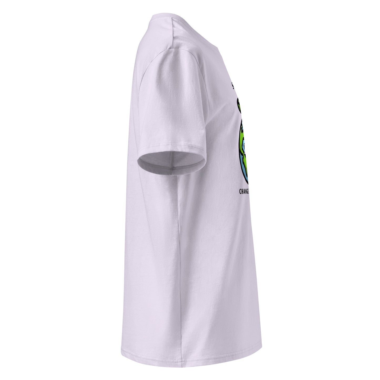 Serie ecológica y sostenible de KBL / Small Act Change the World / Frente estampado / Ropa urbana de KBL / Camiseta unisex sostenible 100 % algodón orgánico.